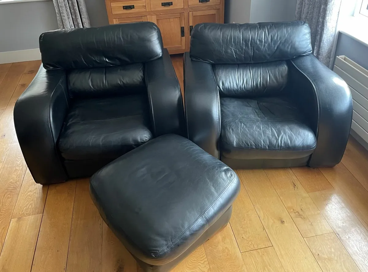 4 Piece Leather Couch - Image 1