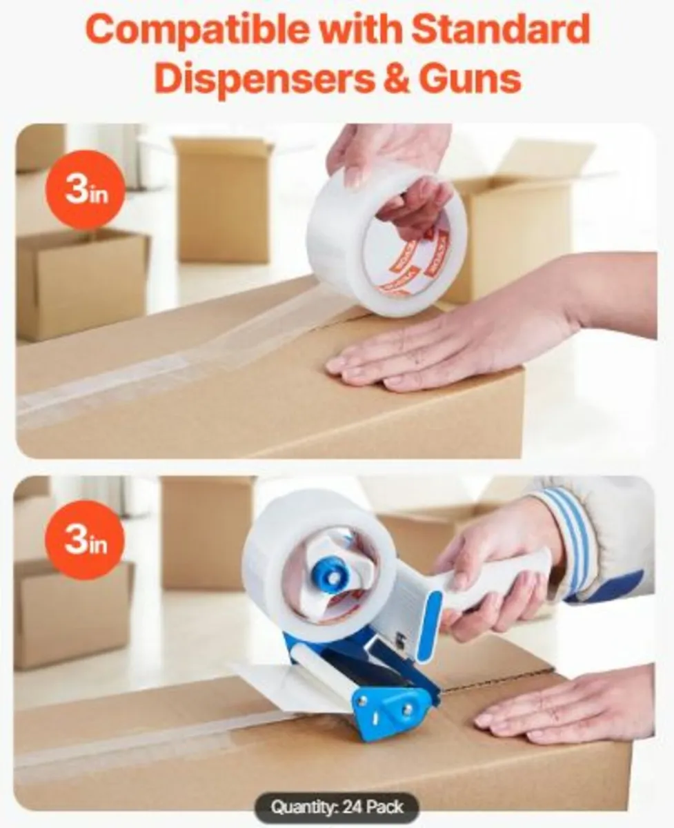 Clear Packing Tape, 3 inches Core, 24 Rolls 1.88 - Image 4