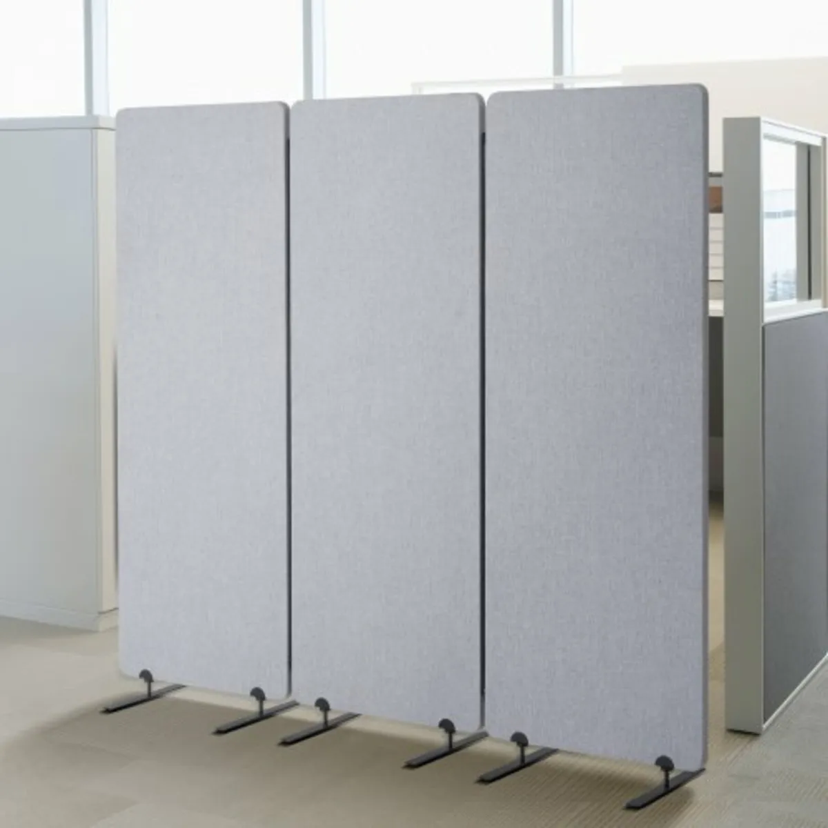 2FT Room Divider, 3 Panels PET Polyester Soundproo - Image 1