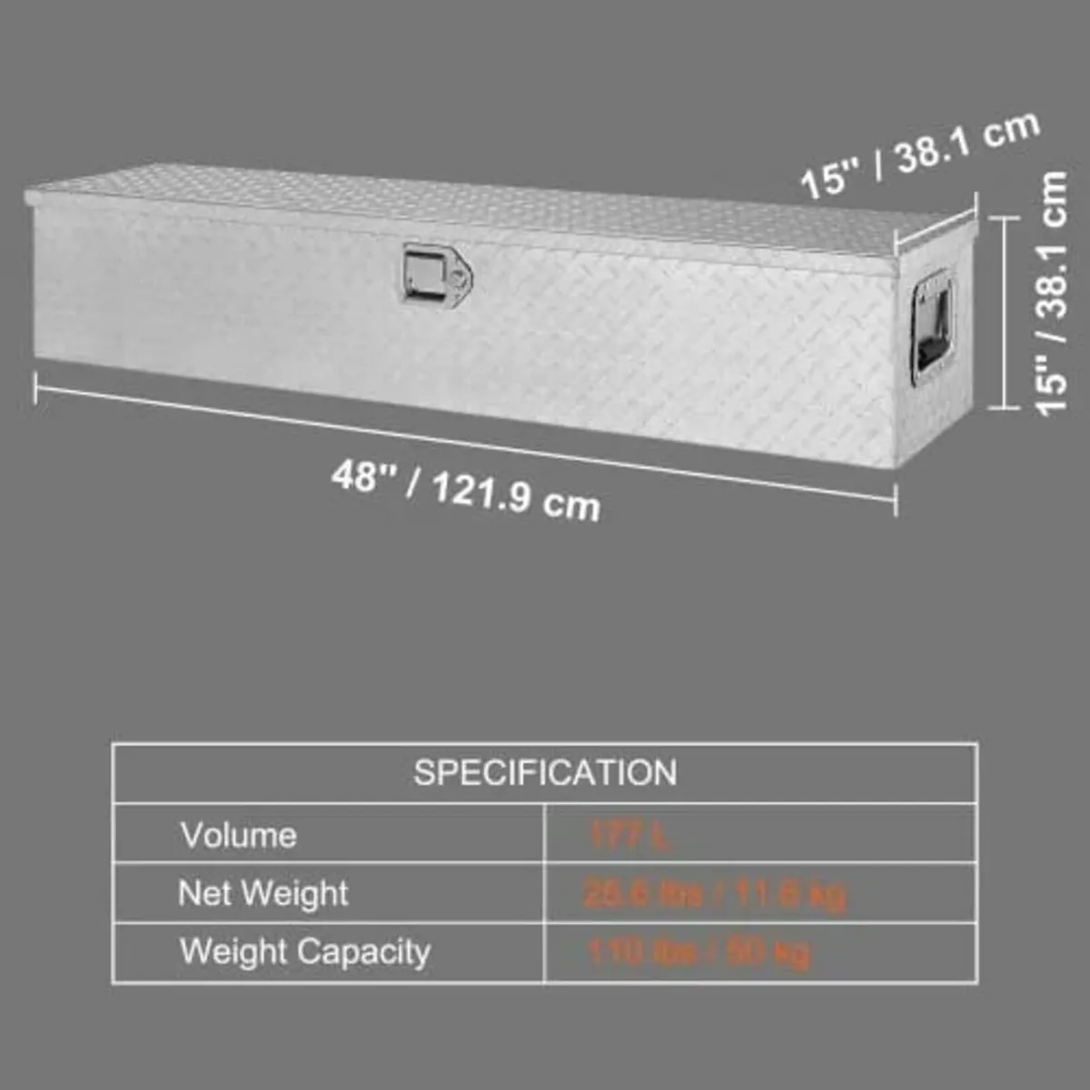 Heavy Duty Aluminum Truck Bed, RV, Trailer, 121.9x - Image 3
