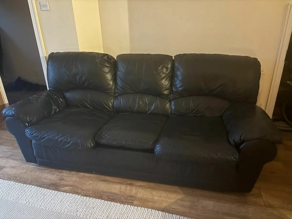 Leather sofa bed 3 seater