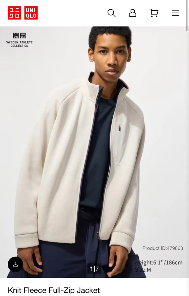 NEW Uniqlo knit fleece zip jacket - Image 2