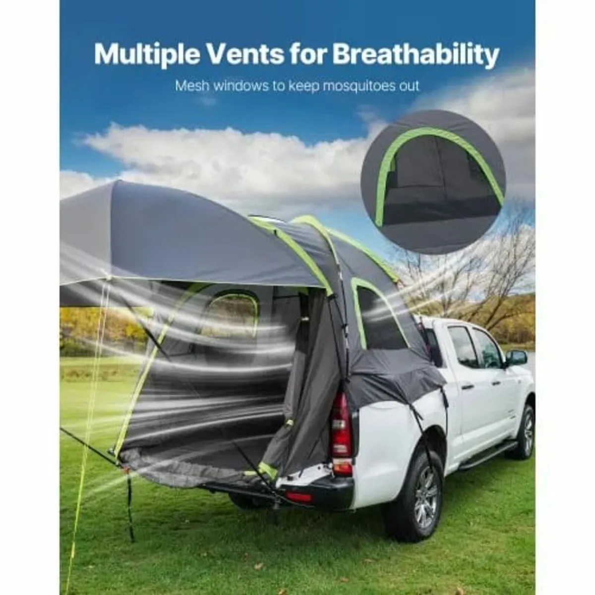 Pickup Truck Tent, Fits 8.0-8.2 ft Truck Tents for - Image 4