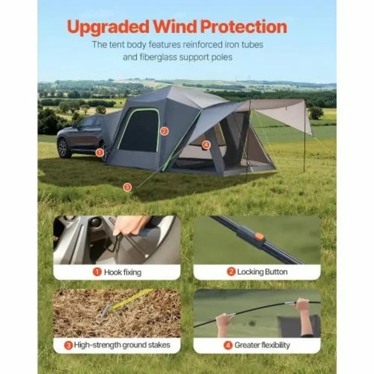 SUV Tent for Camping, 10FT L x 10FT W, Waterproof - Image 3