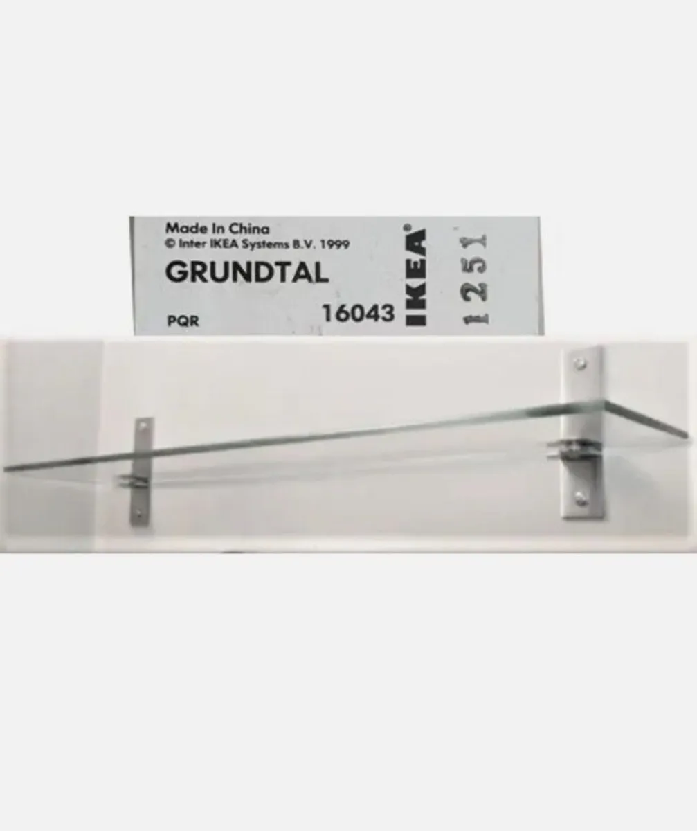 Grundtal IKEA glass bathroom shelf - Image 1