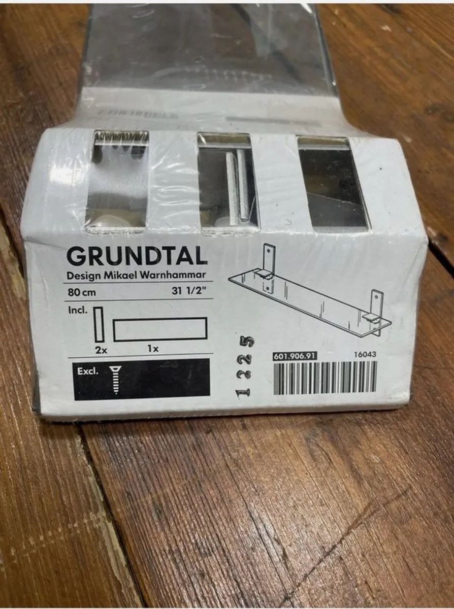 Grundtal IKEA glass bathroom shelf - Image 2