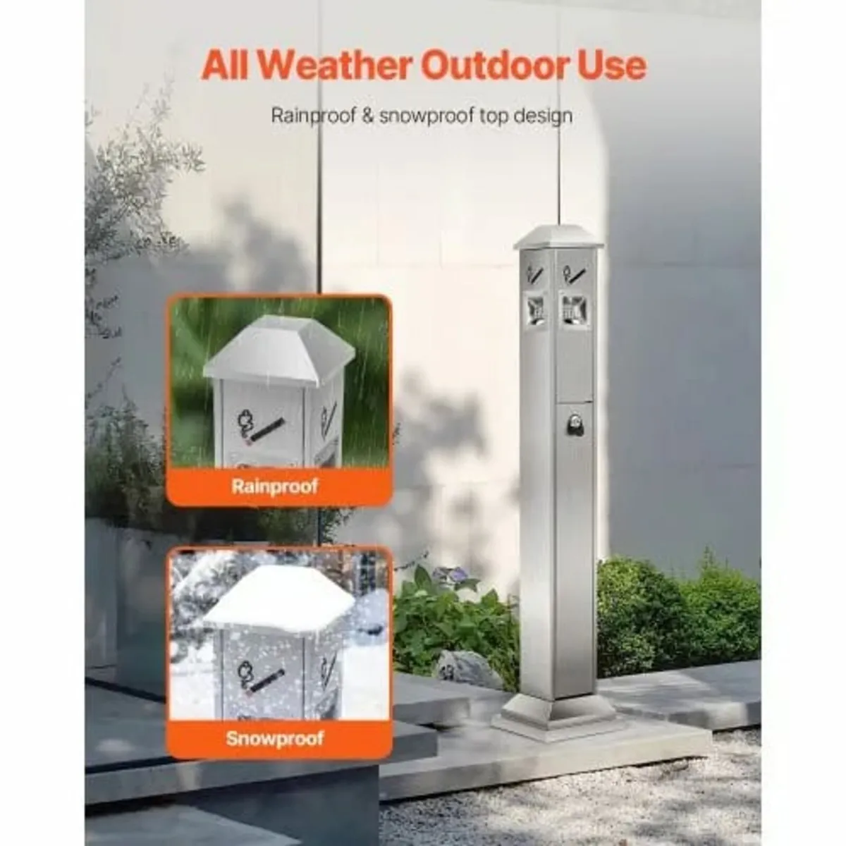 Cigarette Butt Receptacle, Square Cigarette Butt C - Image 4