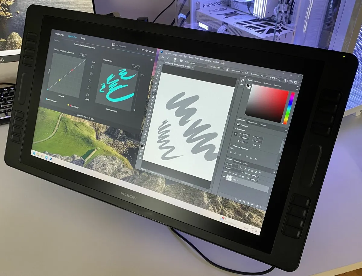 HUION KAMVAS PRO 20 + ERGOTRON MOUNT - Image 1