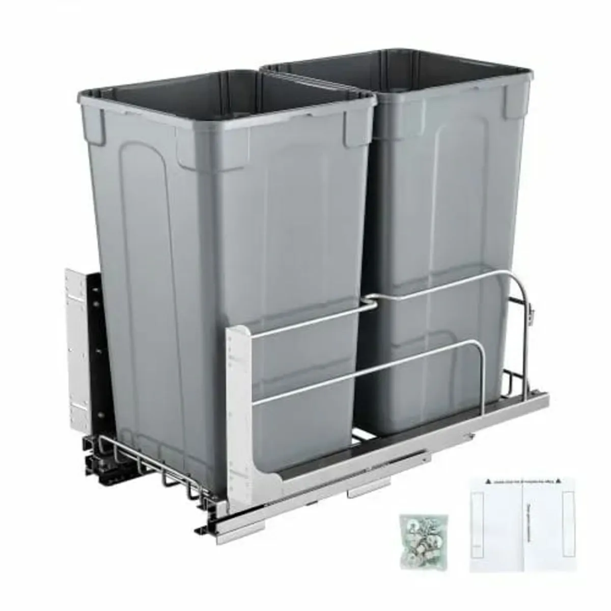 Pull-Out Trash Can, 27 QT x2 Double Under Mount Ki - Image 1
