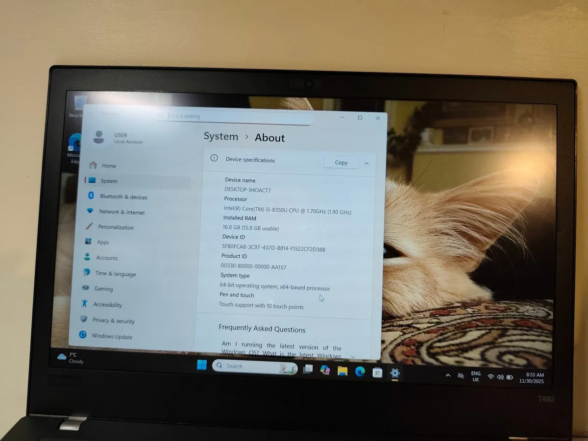 Lenovo ThinkPad T480 – Intel i5 8th Gen | 16GB RAM - Image 4