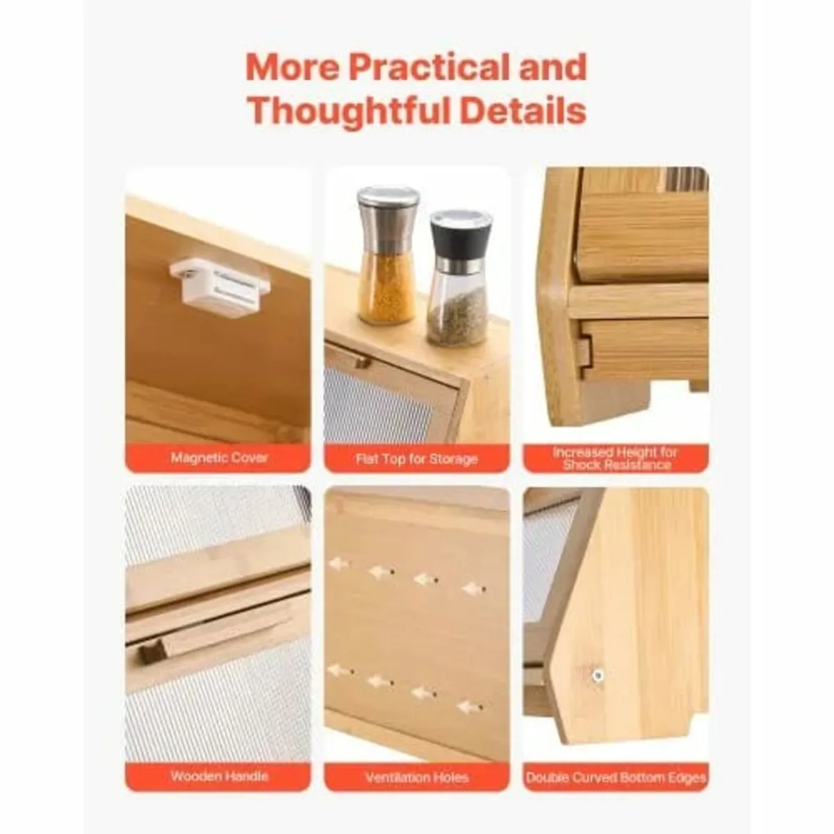 Double Layer Bread Box for Kitchen Counter, Large - Image 4