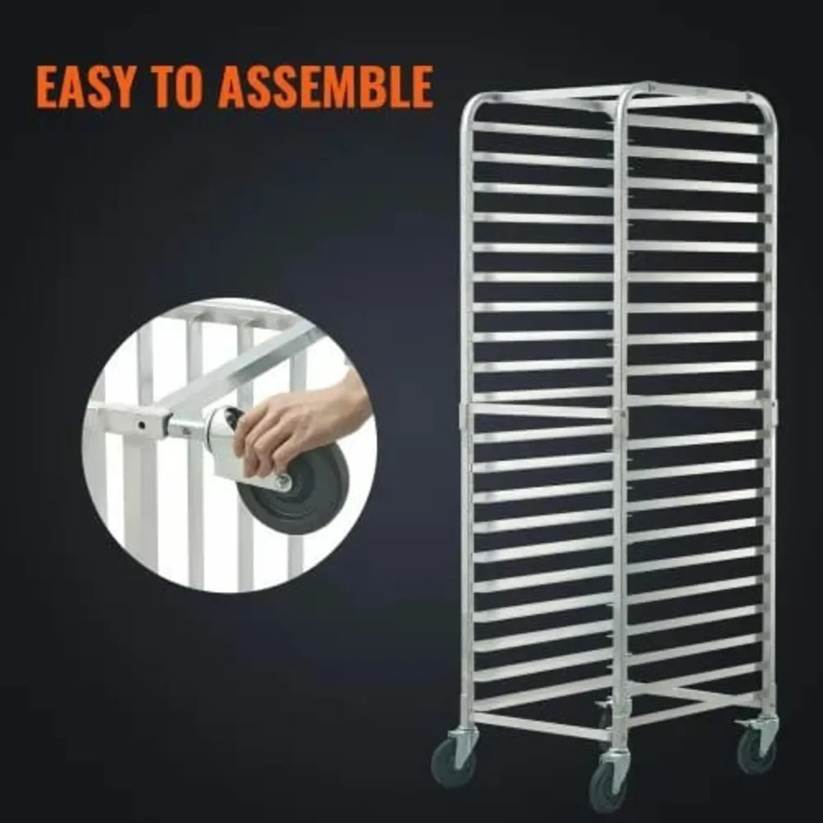 Bun Pan Rack, 20-Tier Commercial Bakery Racks with - Image 4