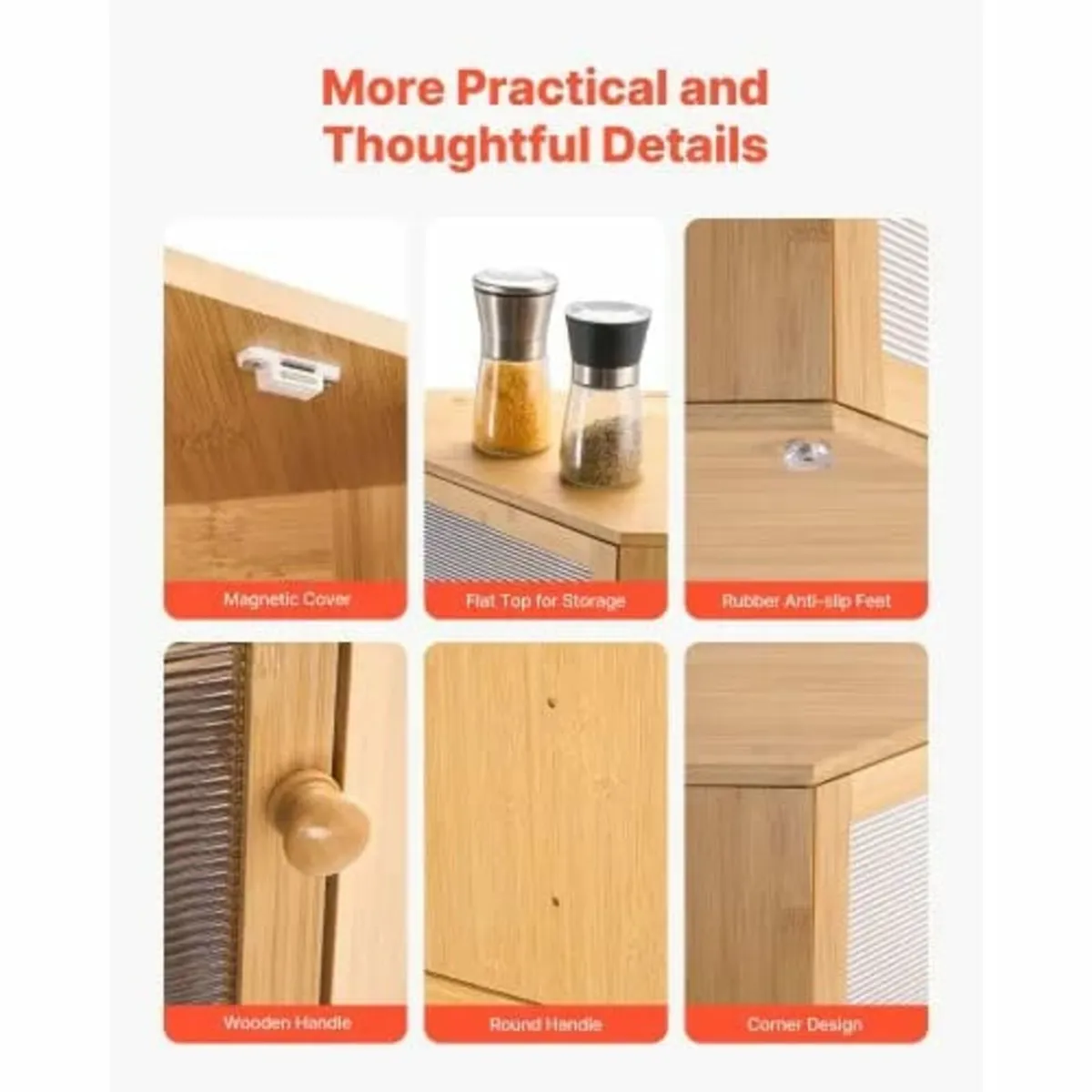 Corner Bread Box for Kitchen Counter, Double Layer - Image 4