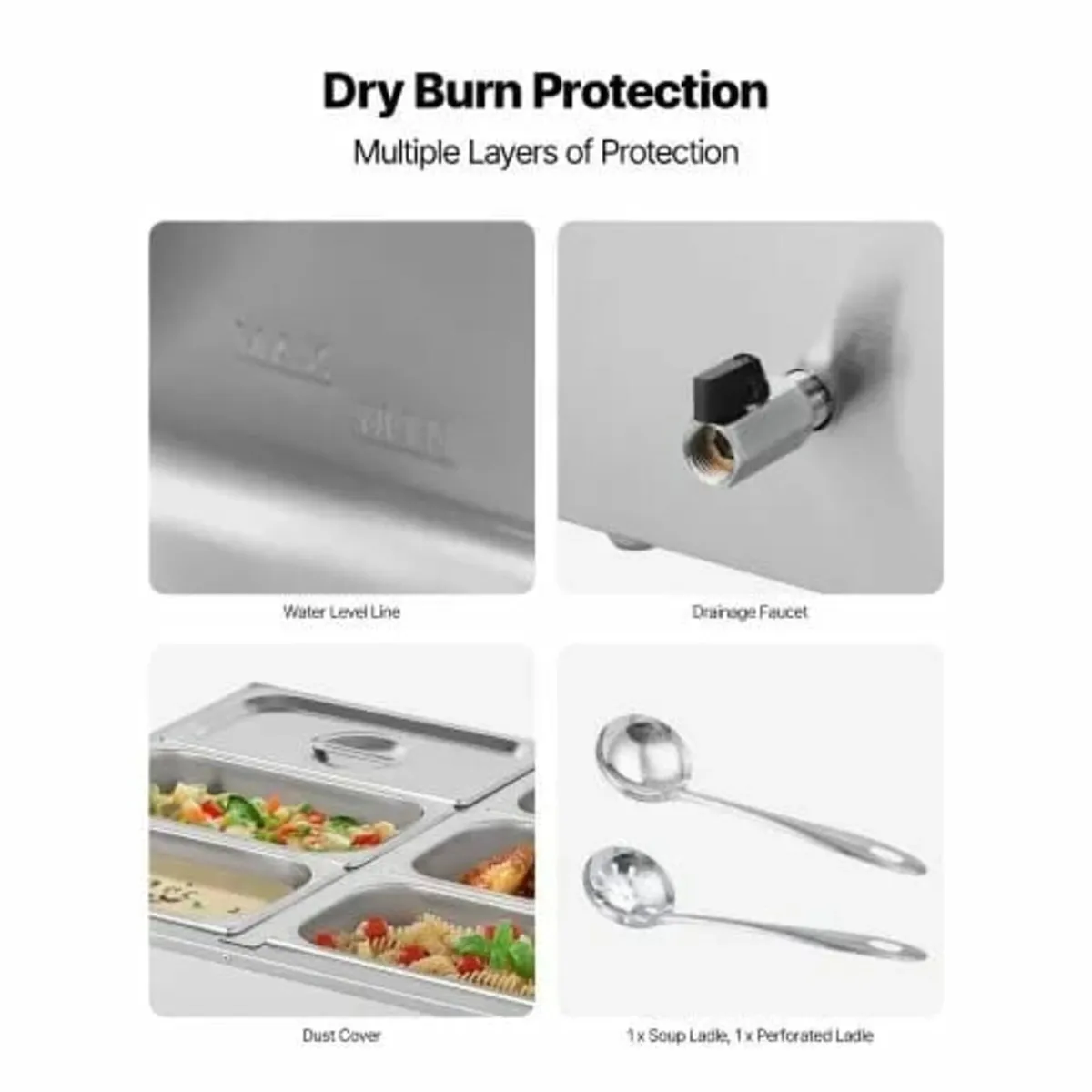 Commercial Food Warmer, 1500W Electric Stainless S - Image 4