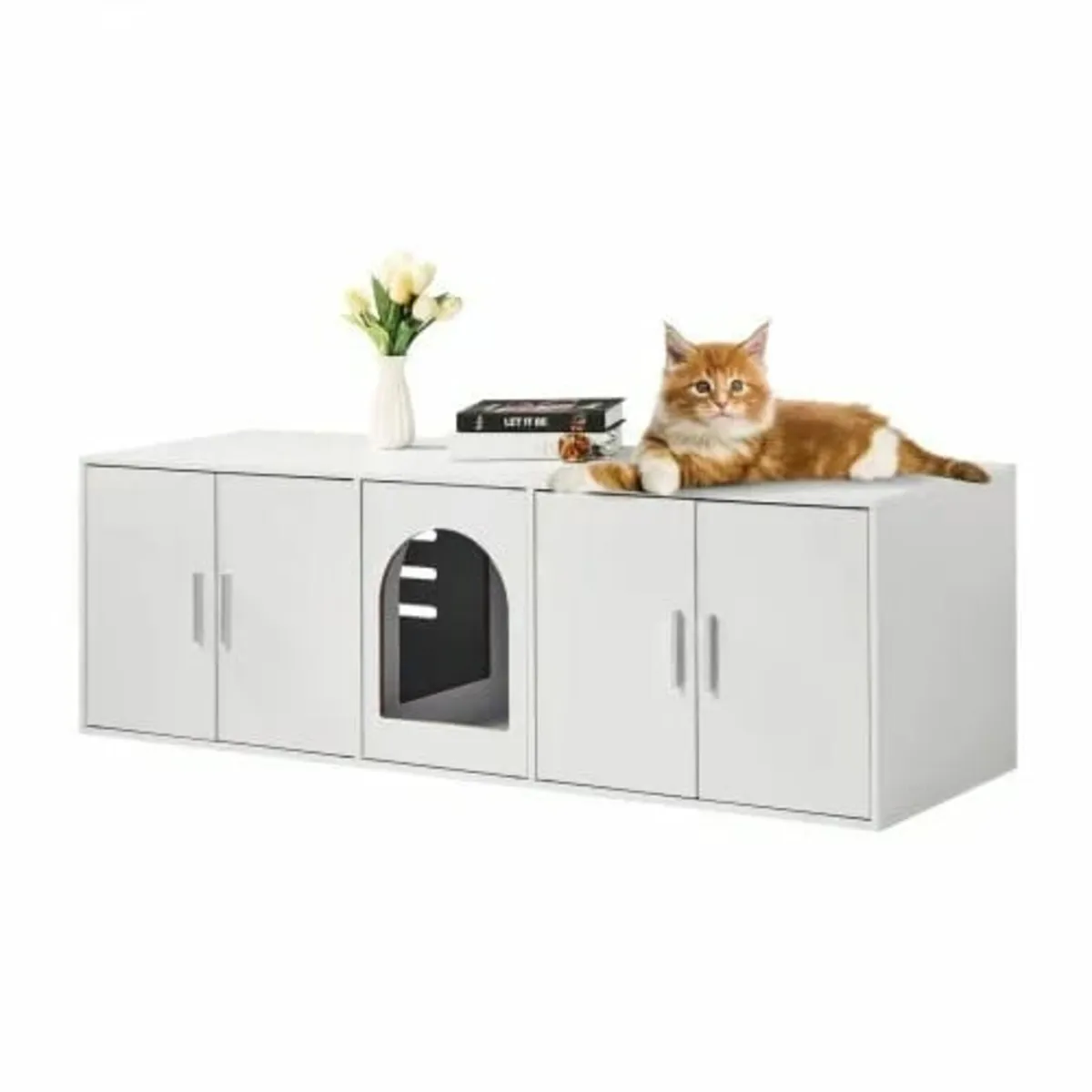 Cat Litter Box Enclosure Wooden Litter Box Furnitu - Image 1