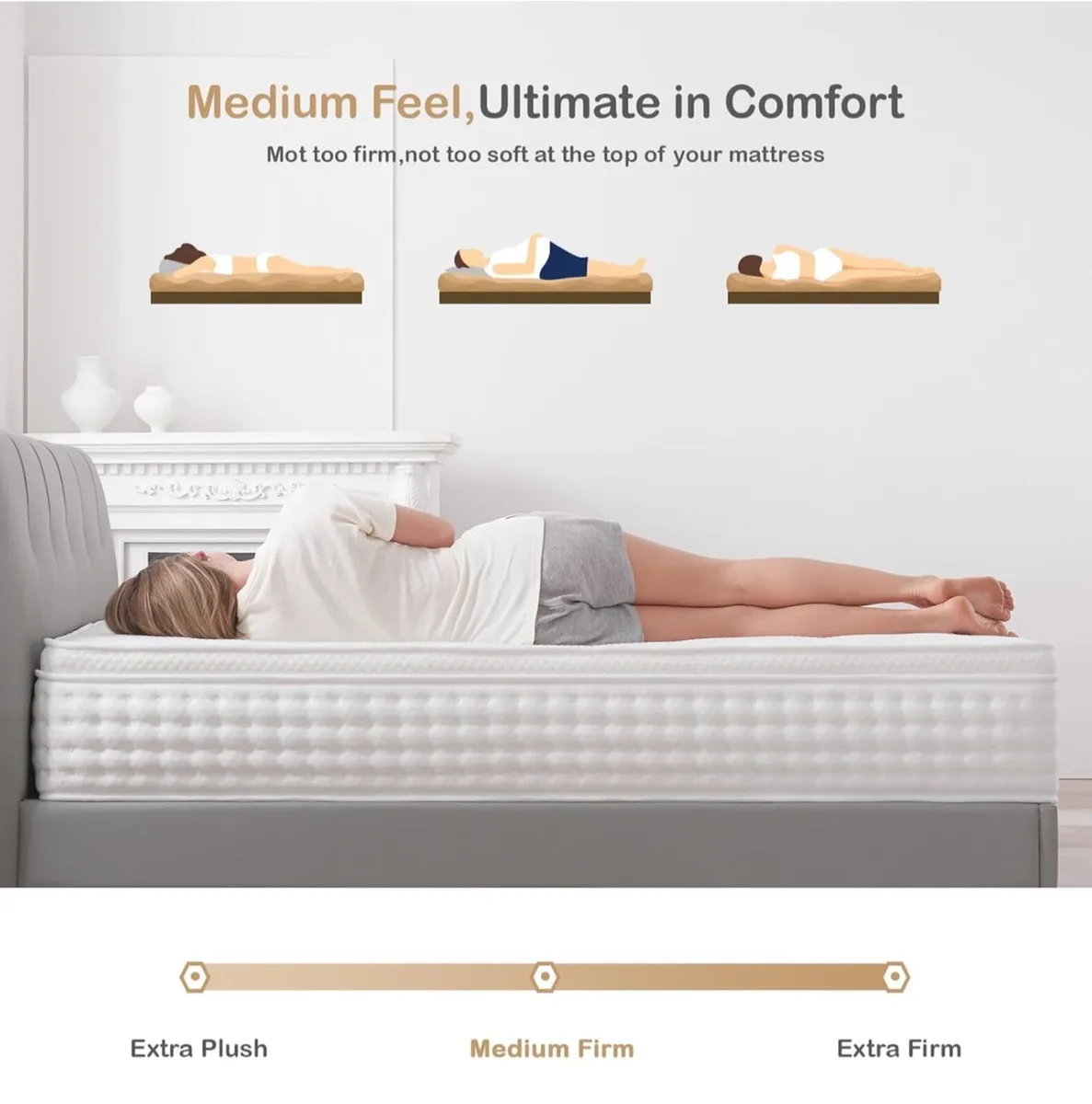 King Size Mattress, Hybrid Memory Foam and Individ - Image 2