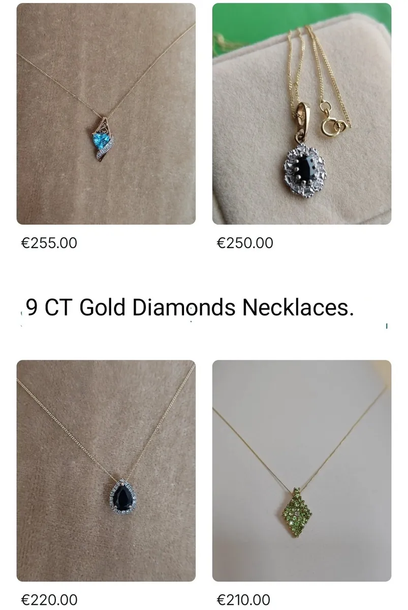 9 CT Gold Diamonds Necklaces - Image 1