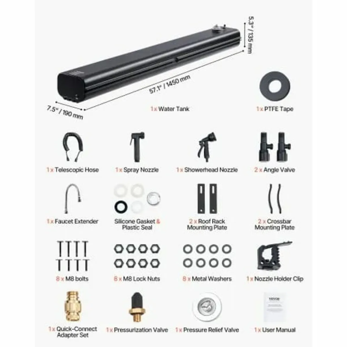 Roof Rack Water Tank, 7 Gal, Multi-Dispensing Outd - Image 2