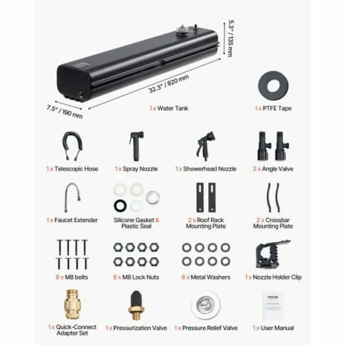 Roof Rack Water Tank, 4 Gal, Multi-Dispensing Outd - Image 2