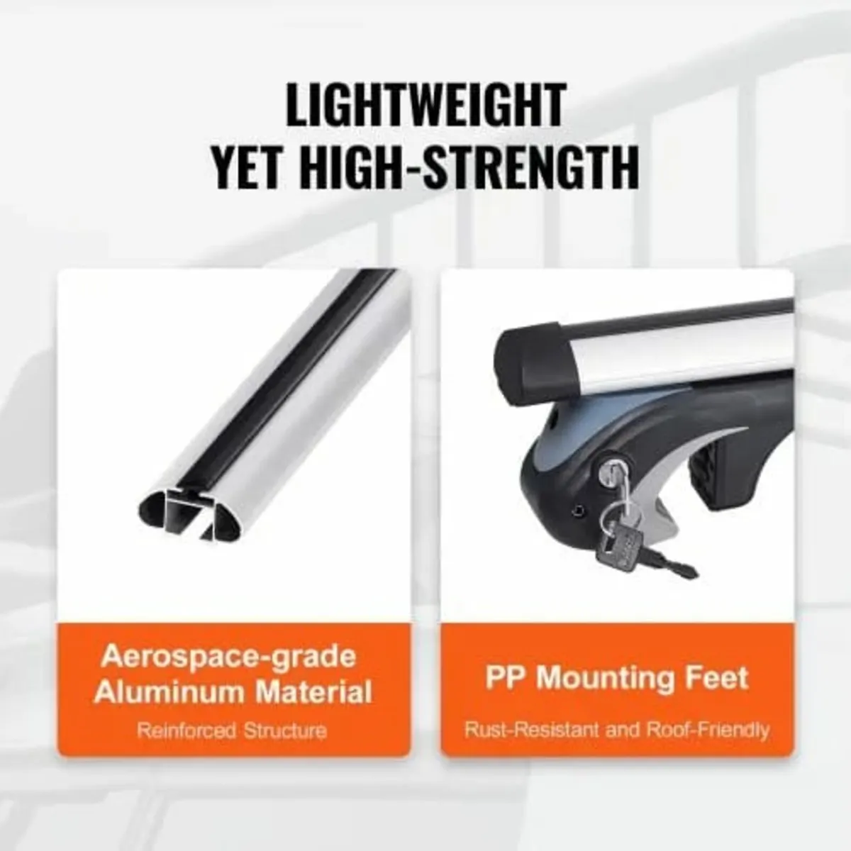 Roof Rack Crossbar 135.1 cm Length for Vehicle w/ - Image 3