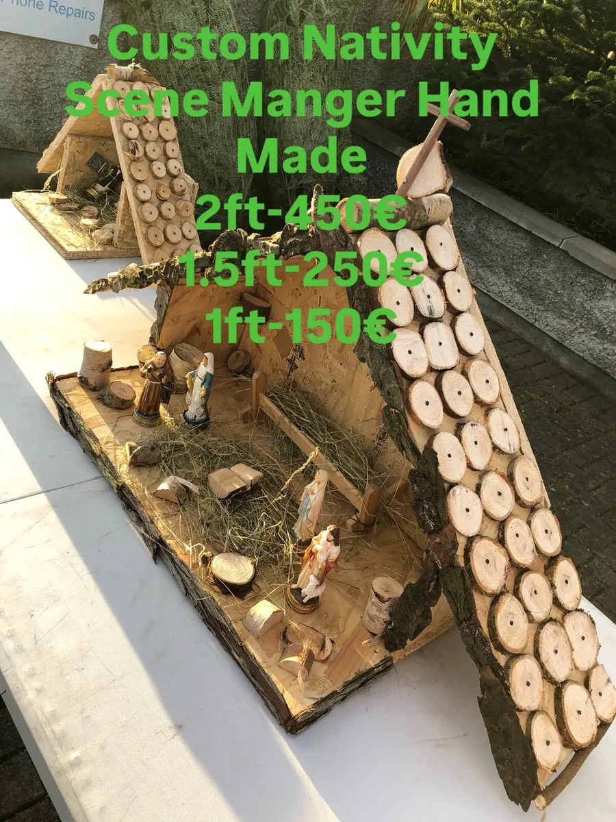 Custom Nativity Scene Manger Hand Made 2ft - Image 1