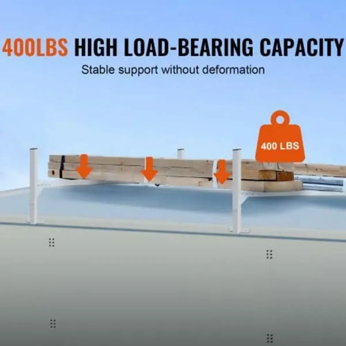 2 Bars Aluminum Alloy Roof Ladder Racks, 181 kg Ca - Image 4