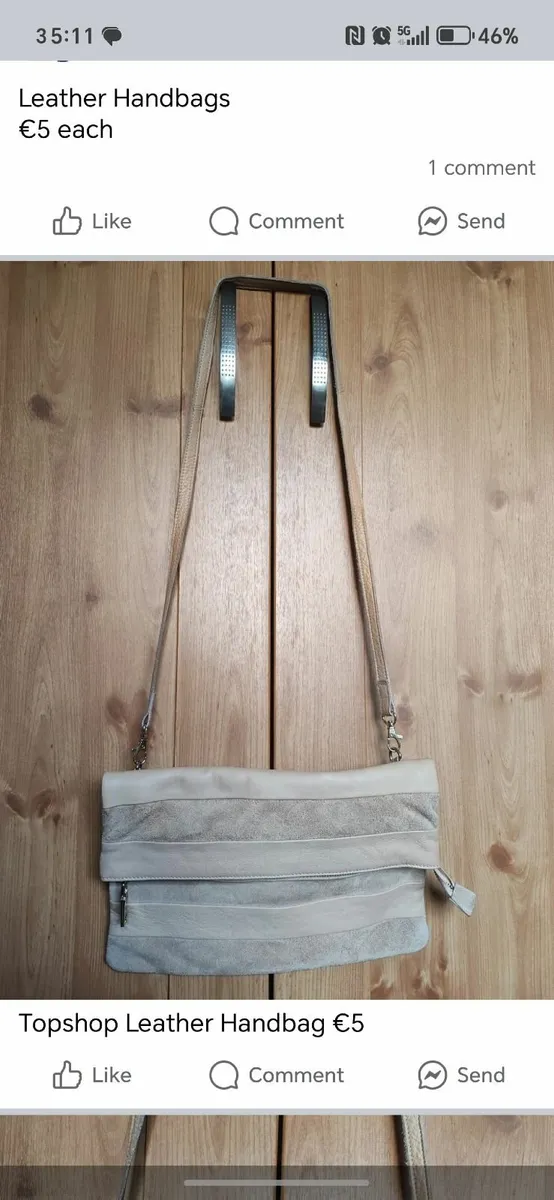 Topshop Leather Handbag - Image 1