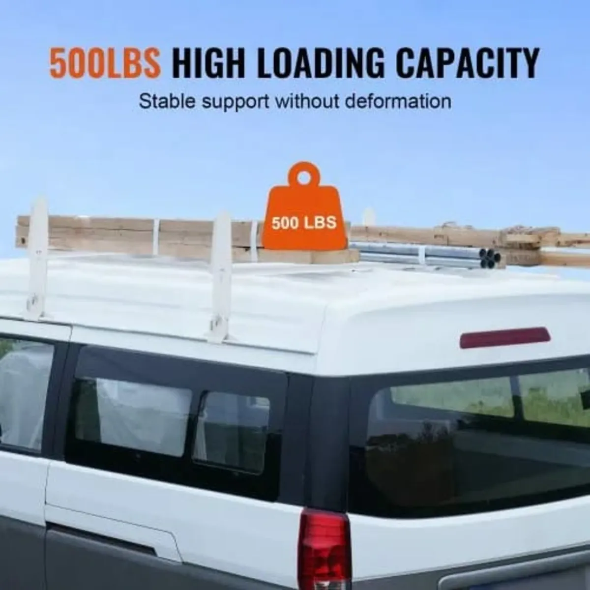 Van Roof Ladder Rack, 2 Bar Alloy Steel Ladder Rac - Image 3