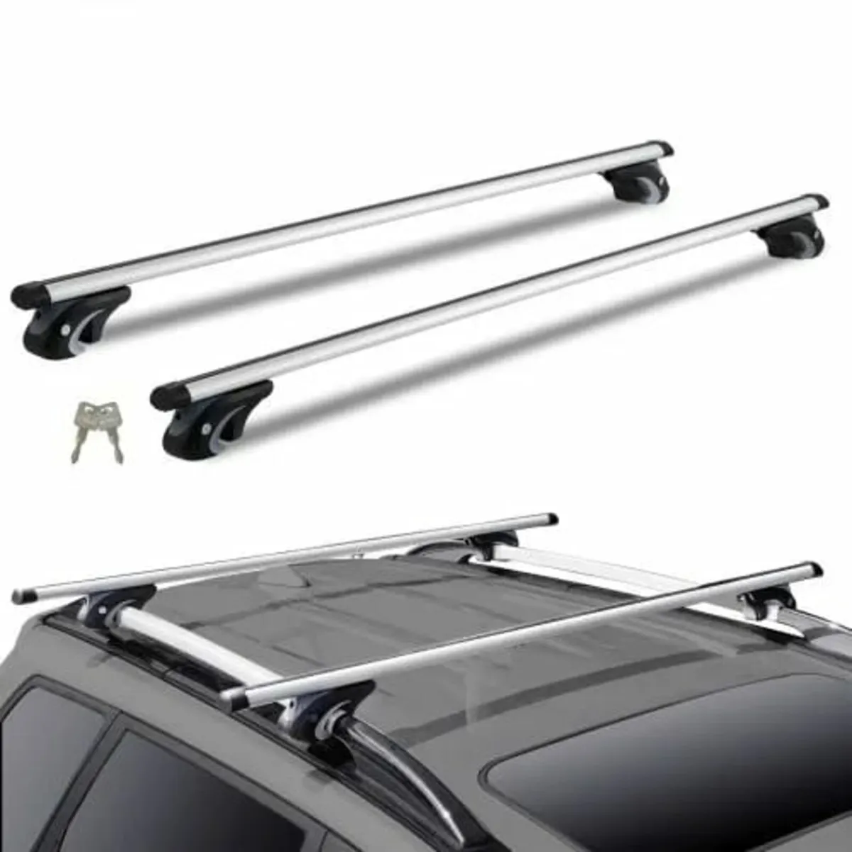 Universal Roof Rack Cross Bars, 137.2cm Aluminum R - Image 1