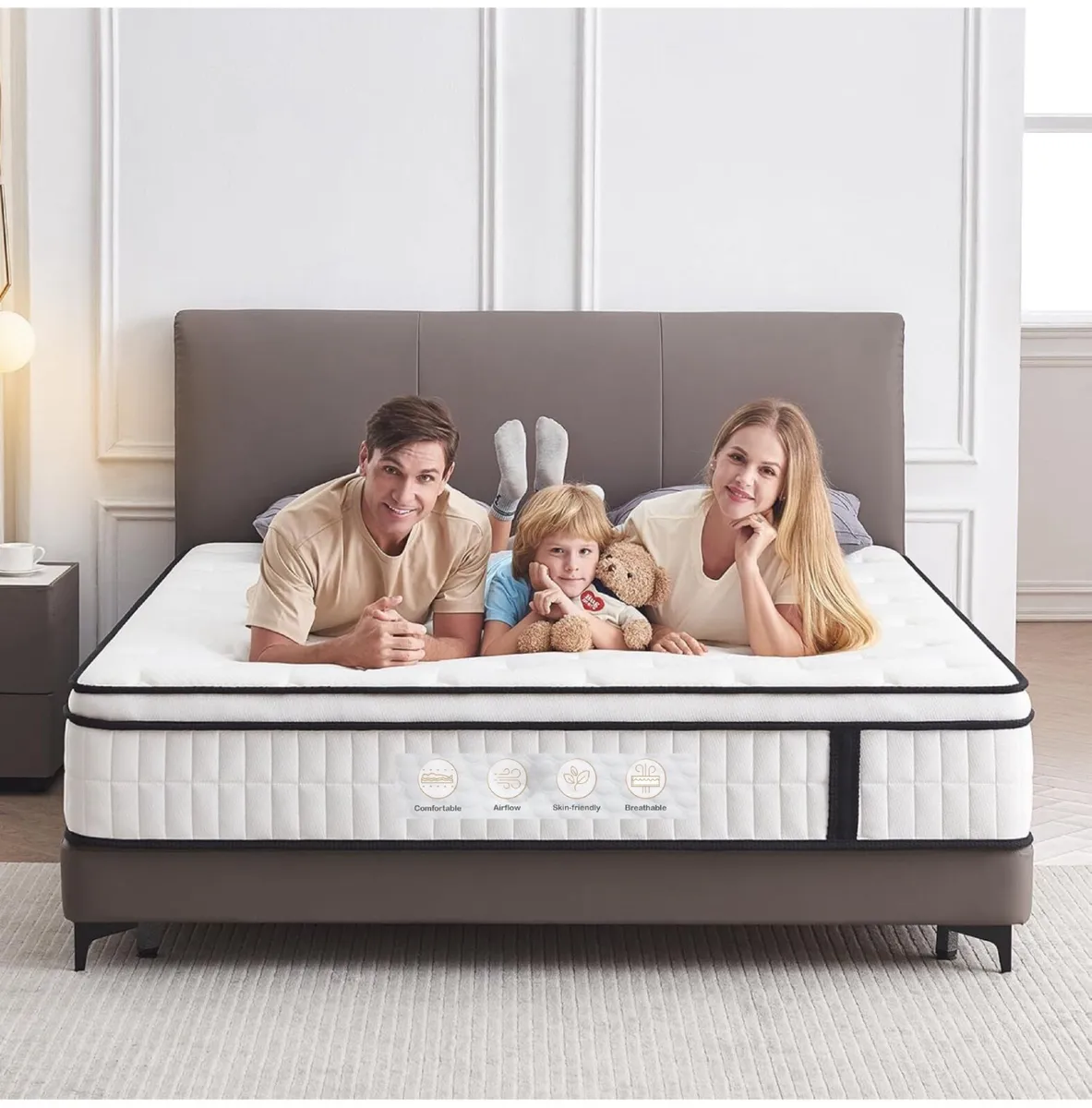 King Memory Foam Sprung Mattress, Medium Firm 5FT - Image 1