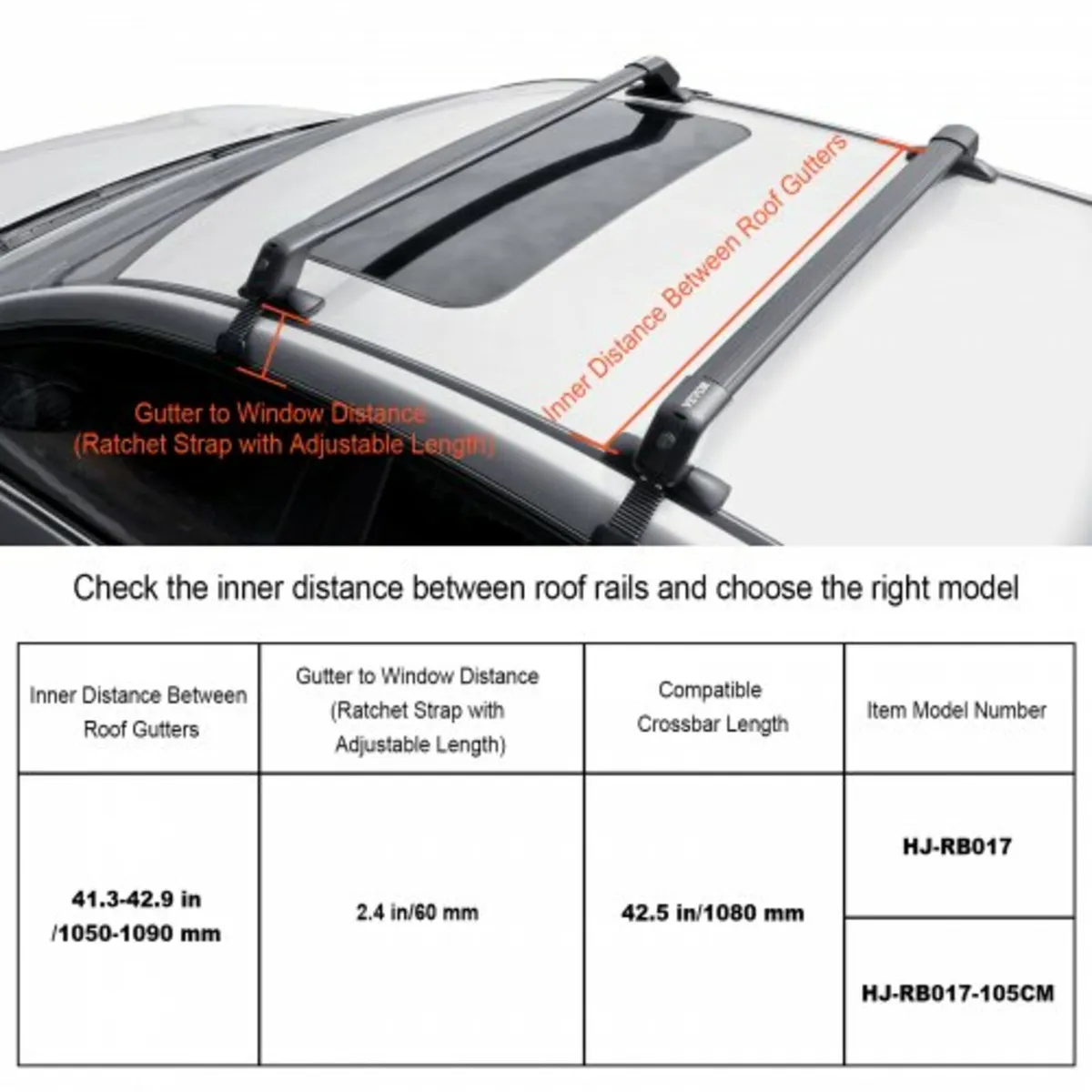 Universal Roof Rack Cross Bars, Thickened Aluminum - Image 3