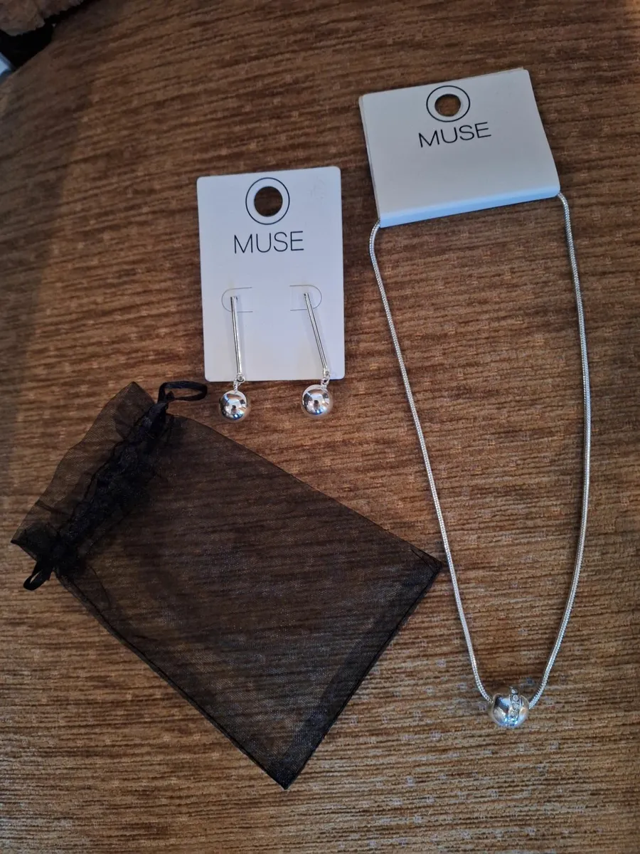 NEW earrings and necklace with gift bag