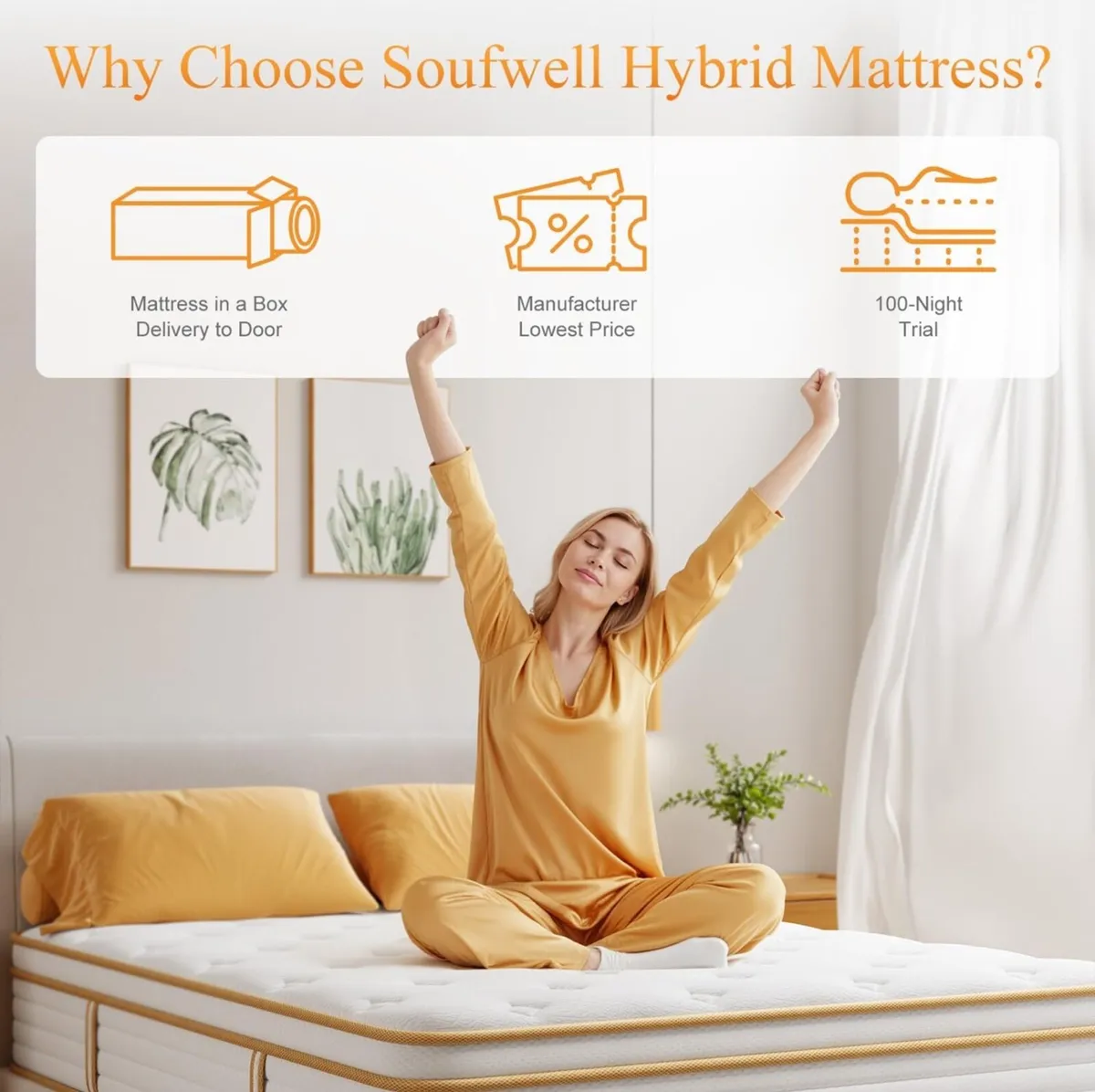 Single Mattress, Orthopedic Memory Foam Hybrid Mat - Image 3