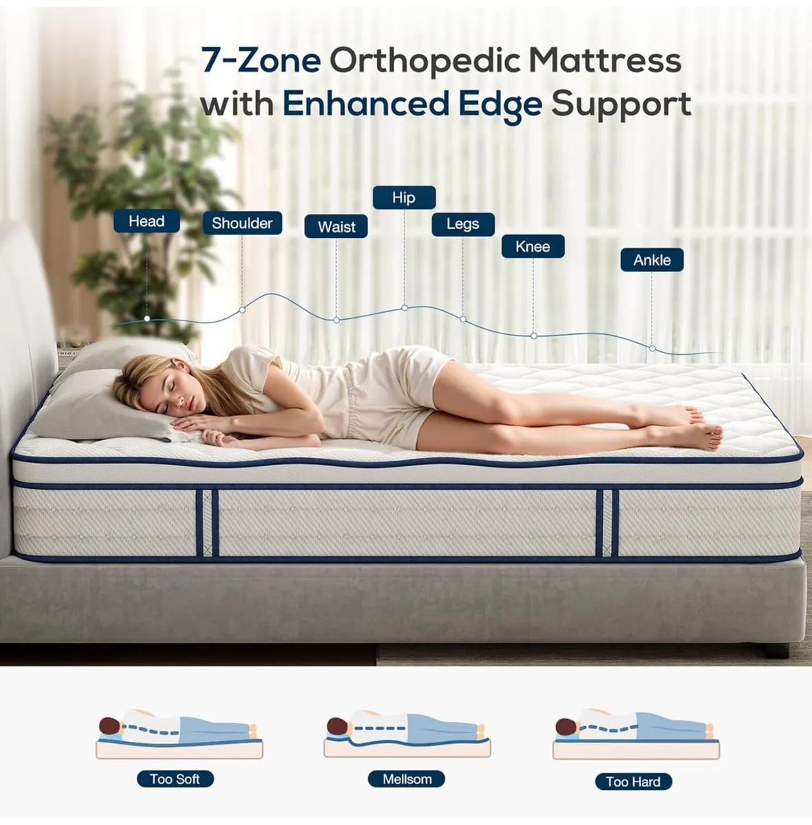 Double Mattress 4FT6, Memory Foam and 7-Zone Pocke - Image 4