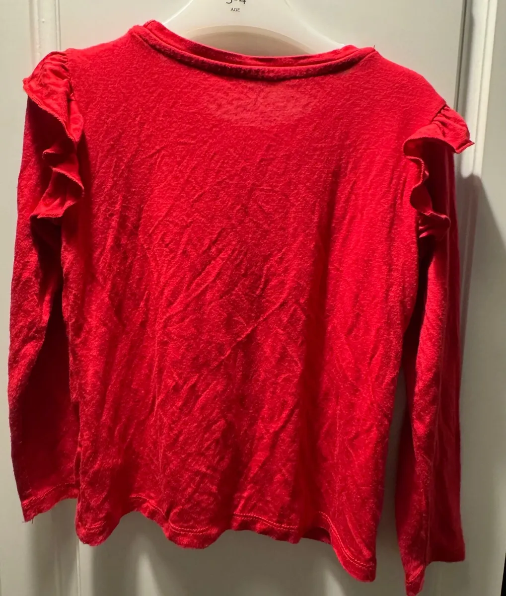 Girls Red long Sleeved TShirt - Image 2
