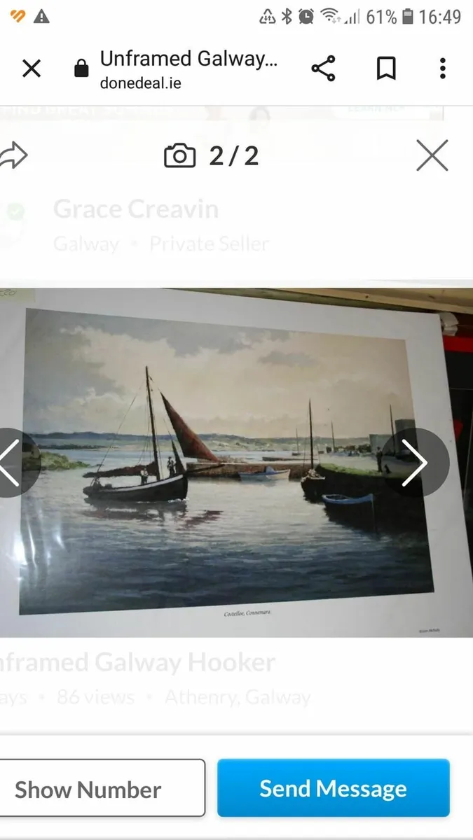 Unframed Galway Hooker prints - Image 2