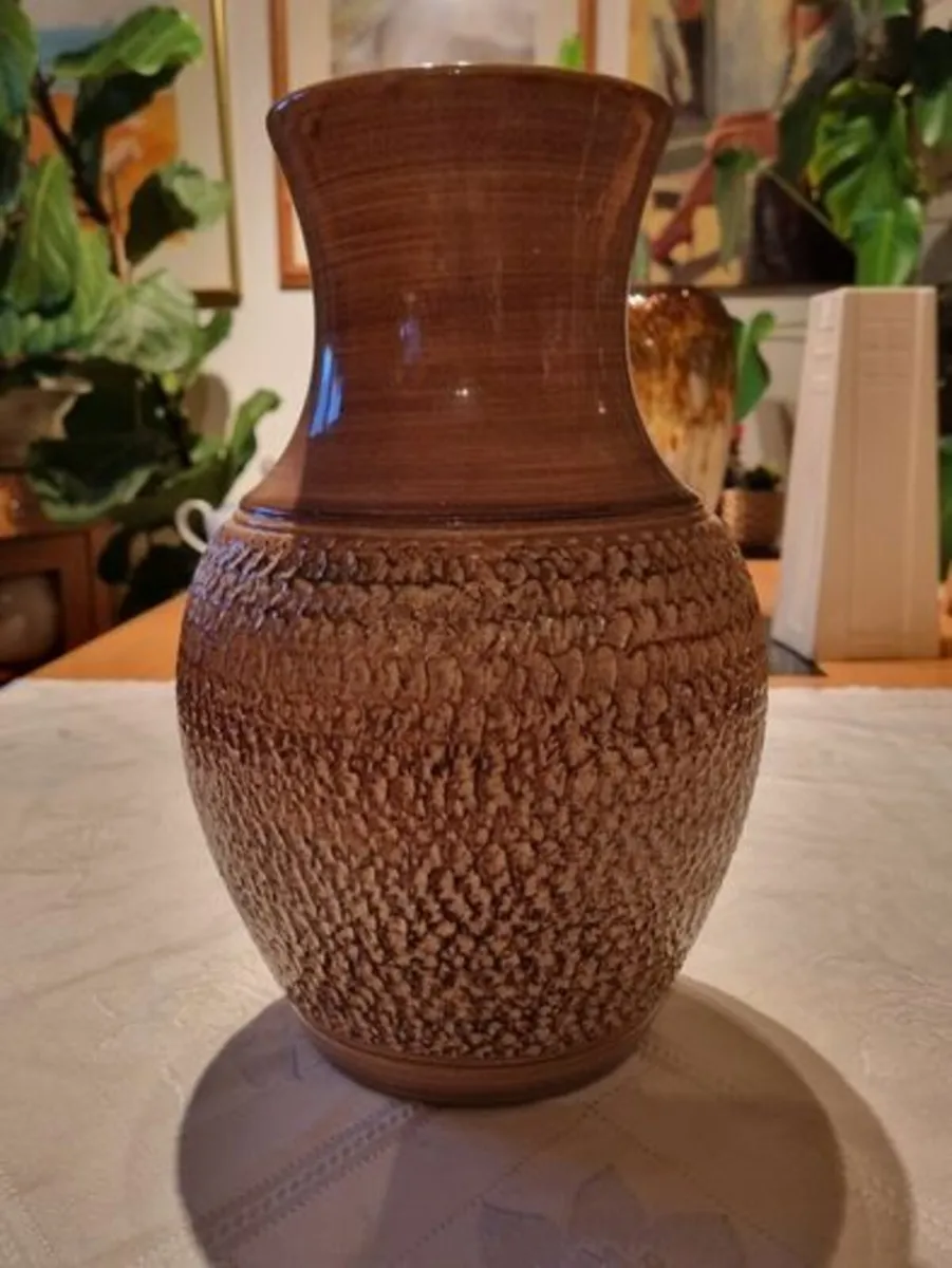 Vintage Denby Large Brown Bracken Vase - Image 1