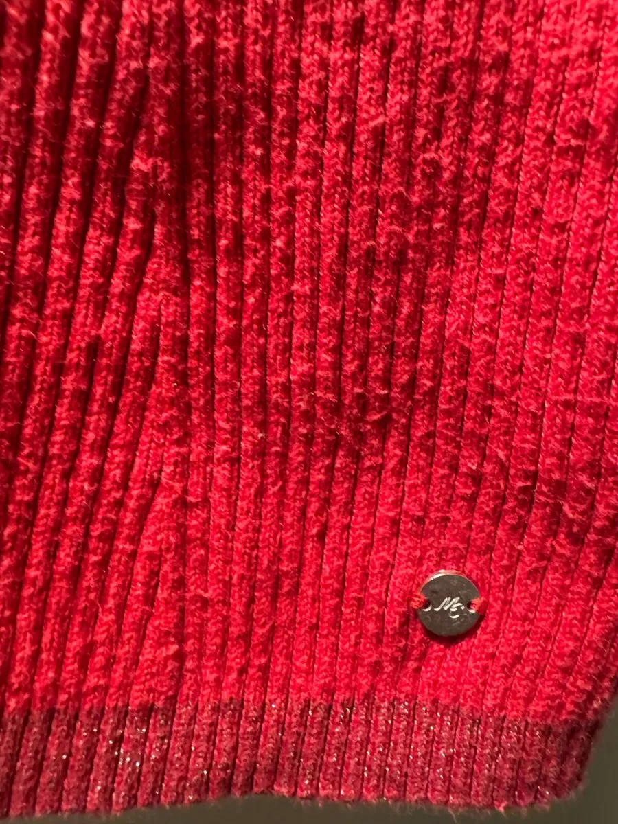 Girls Red turtle neck jumper - Image 2