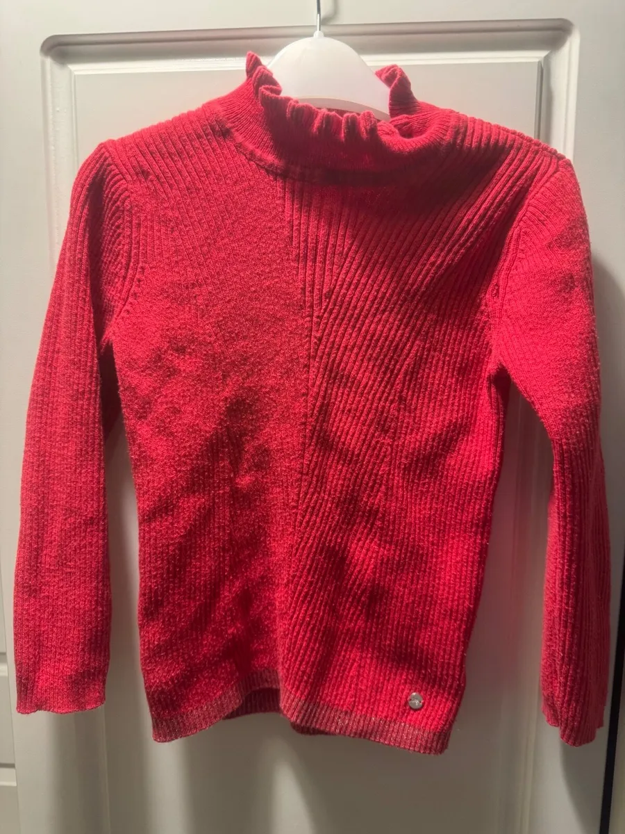 Girls Red turtle neck jumper - Image 1