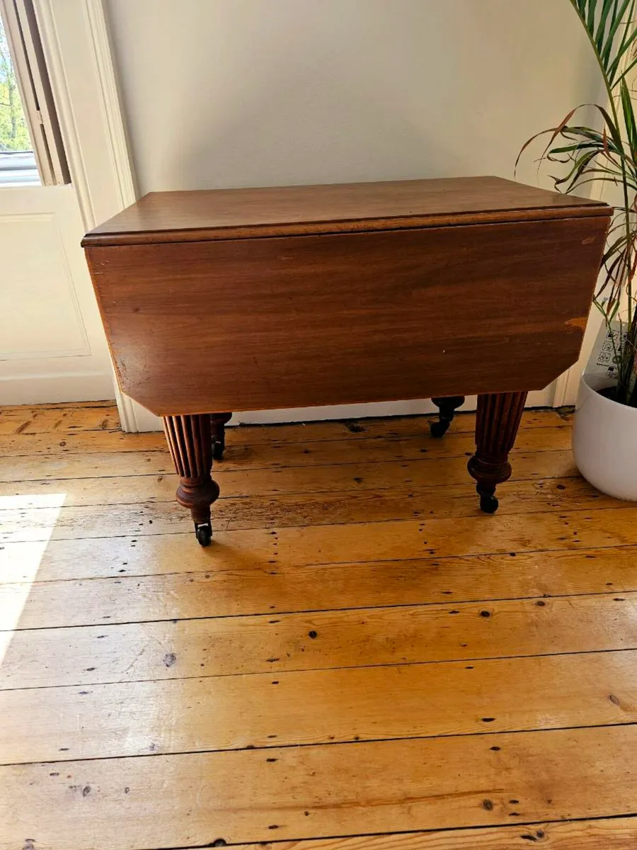 Antique Solid Drop Leaf Table - Image 1