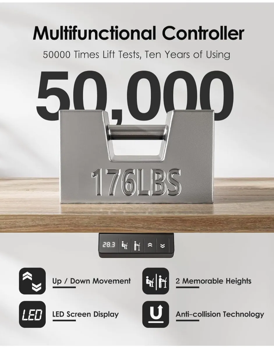 Height Adjustable Electric Standing Desk  140x60 c - Image 4