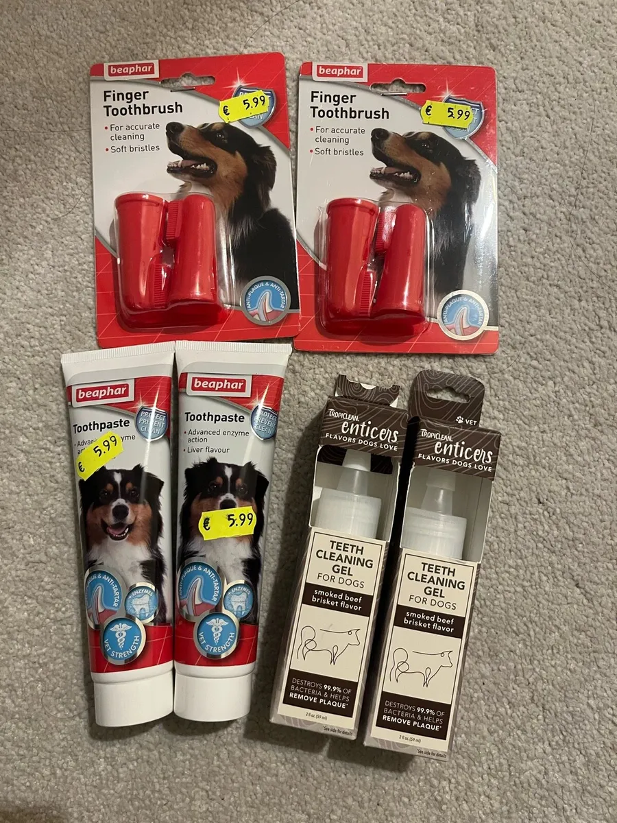NEW HALF PRICE dog toothpaste toothbrush toothgel - Image 1