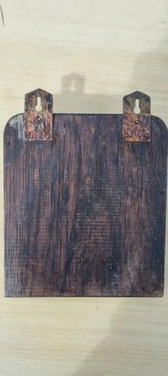 Vintage Brass and Wood Wall Mount Letter Rack - Image 4