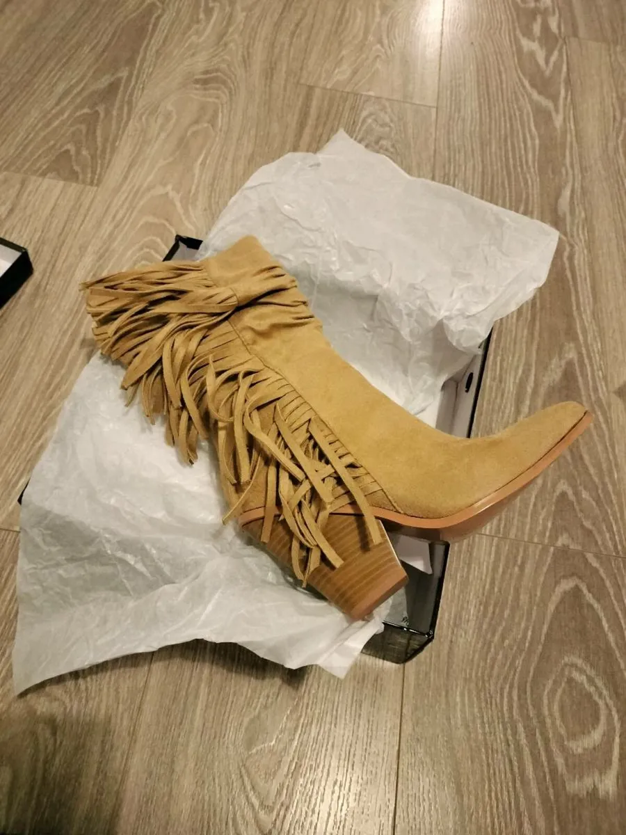 Fringe detail western boots-new - Image 2