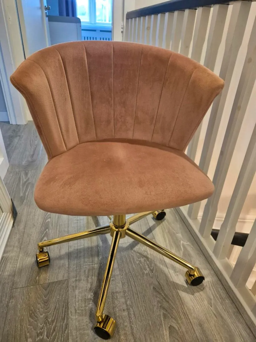 Pink Velvet Office Chair
