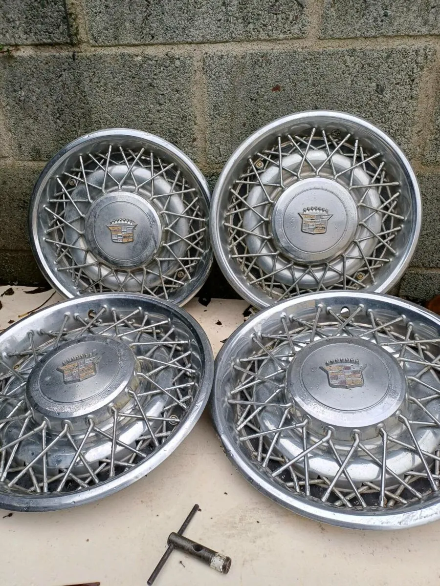 1970s Cadilac Wheel Caps - Image 1