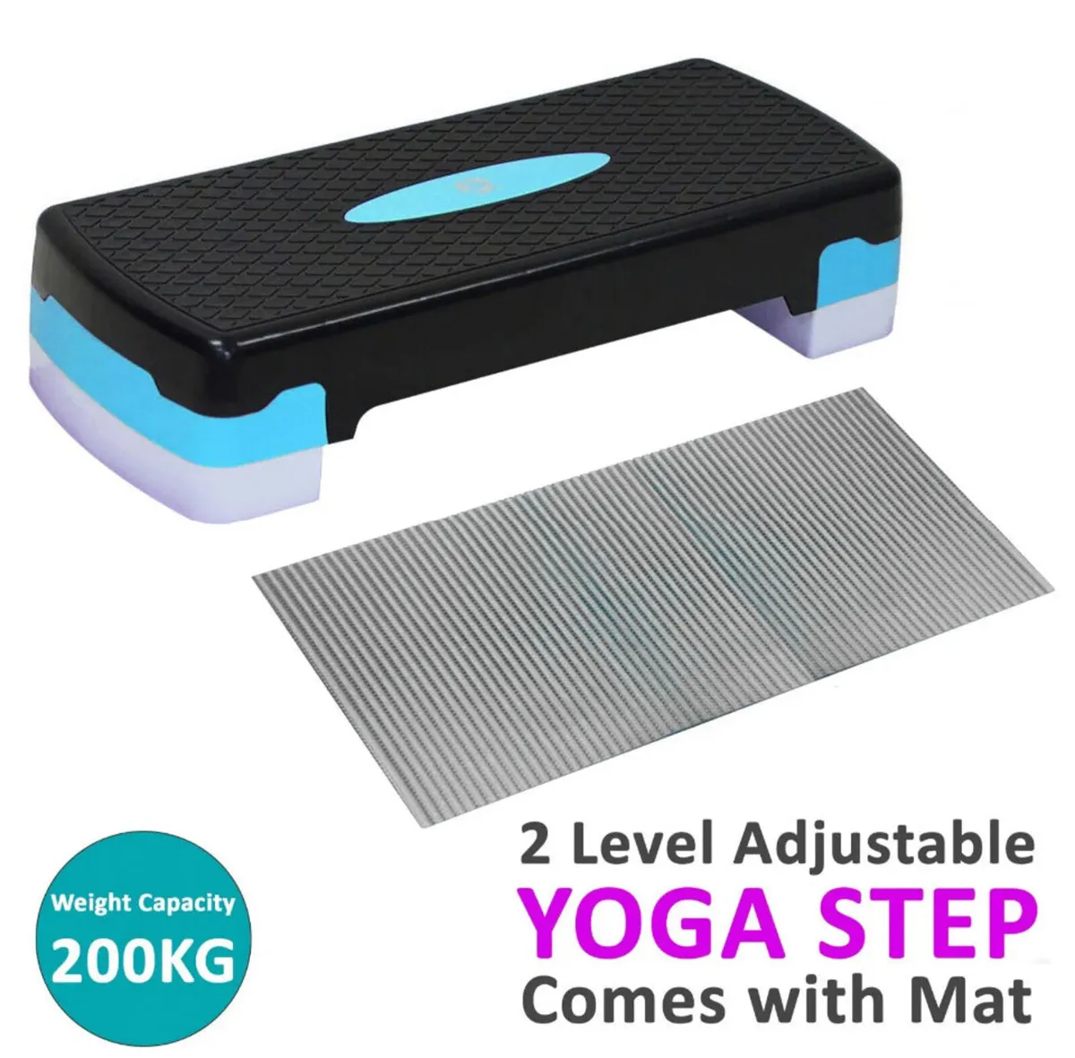 NEW Yoga Gym Stepper & Mat Adjustable Step - Image 1