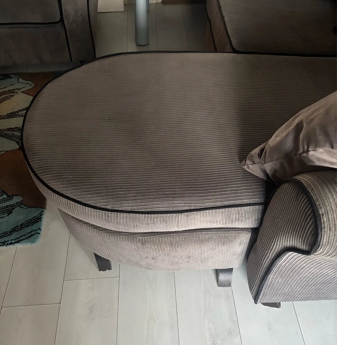 Two seater chaise long sofa grey - Image 3