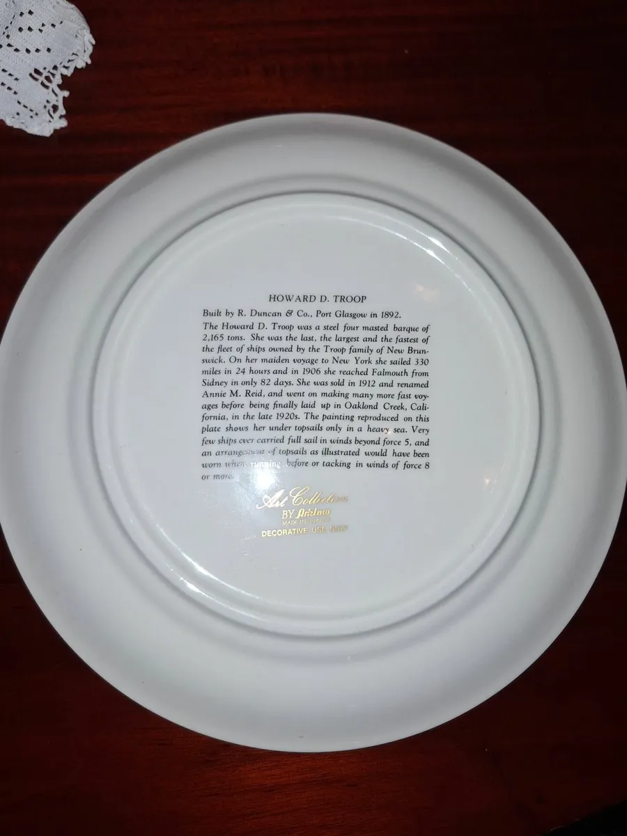 Rare Art Collection by Arklow Plate - 'Howard D. T - Image 3