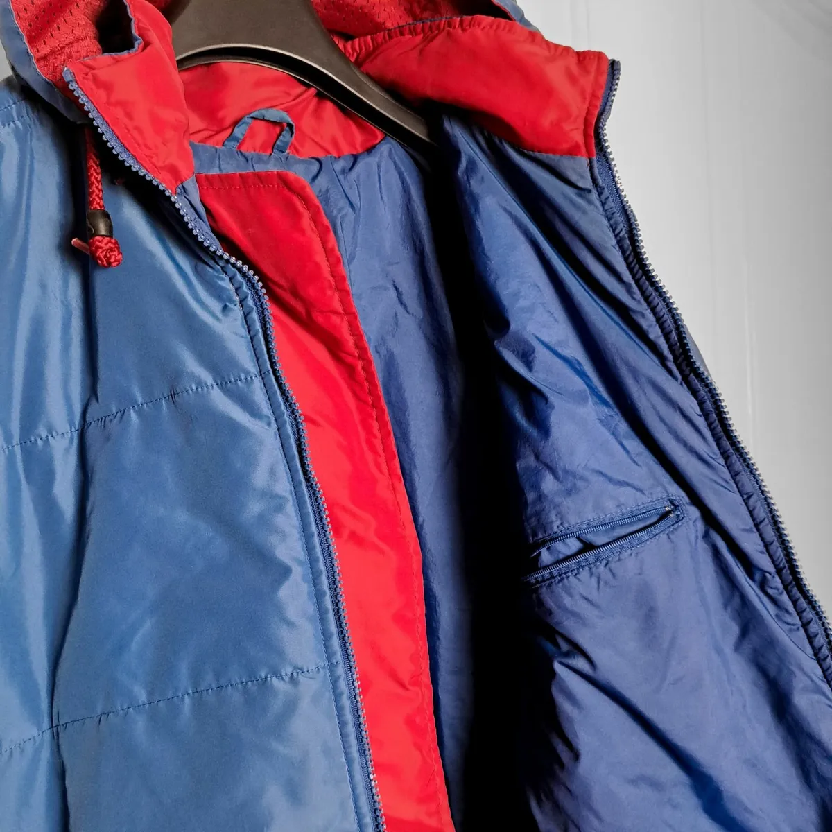 Nike Vintage 90s Blue Spellout Puffer Jacket M/L - Image 4